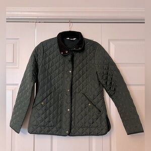 Lands' End Dark Green Quilted Puffer Jacket XS